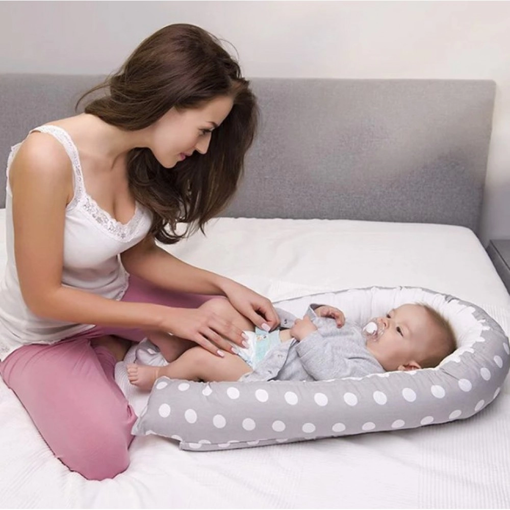 85*50cm Baby Nest Bed with Pillow Portable Crib Travel Bed Infant Toddler Cotton Cradle for Newborn Baby Bed Bassinet Bumper