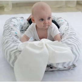 85*50cm Baby Nest Bed with Pillow Portable Crib Travel Bed Infant Toddler Cotton Cradle for Newborn Baby Bed Bassinet Bumper