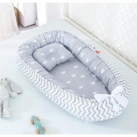 85*50cm Baby Nest Bed with Pillow Portable Crib Travel Bed Infant Toddler Cotton Cradle for Newborn Baby Bed Bassinet Bumper